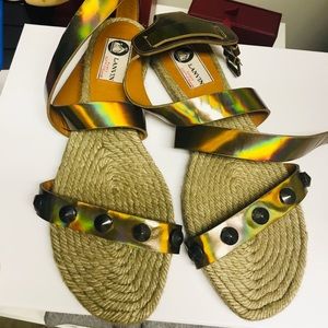 Lanvin flat sandals with yute sole